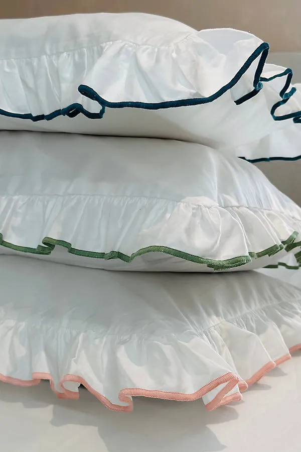 Provence Frill Pillowcase Set of 2 - Teal, Cotton Sateen product