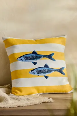 Capri Fish Square Outdoor Pillow - Yellow, Acrylic product