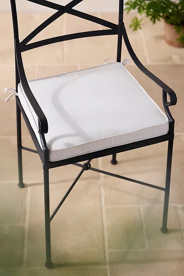 Gallery Iron Side Chair Cushion - White, Acrylic by Anthropologie