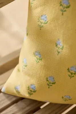 Sunny Floral Square Outdoor Pillow - Yellow, Acrylic alternate view