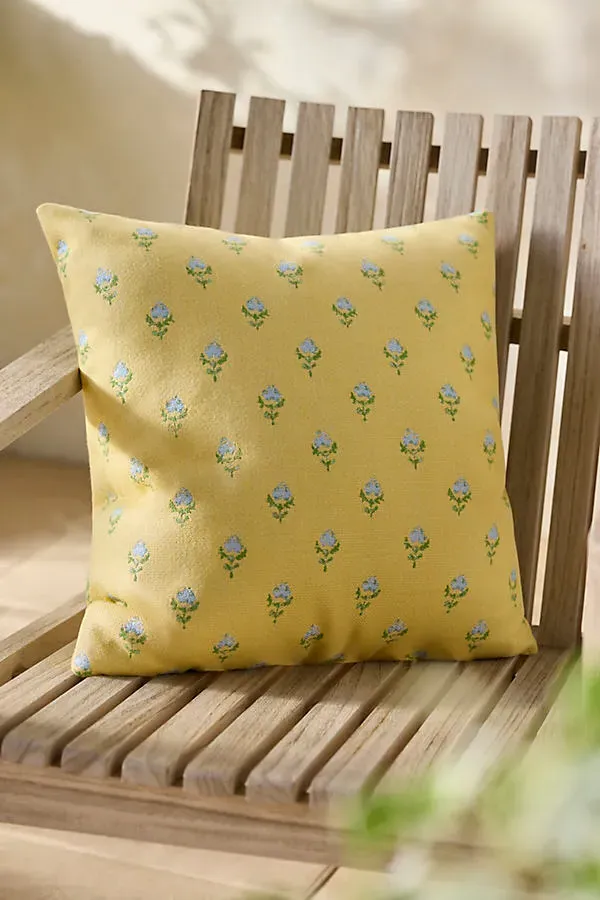 Sunny Floral Square Outdoor Pillow - Yellow, Acrylic product