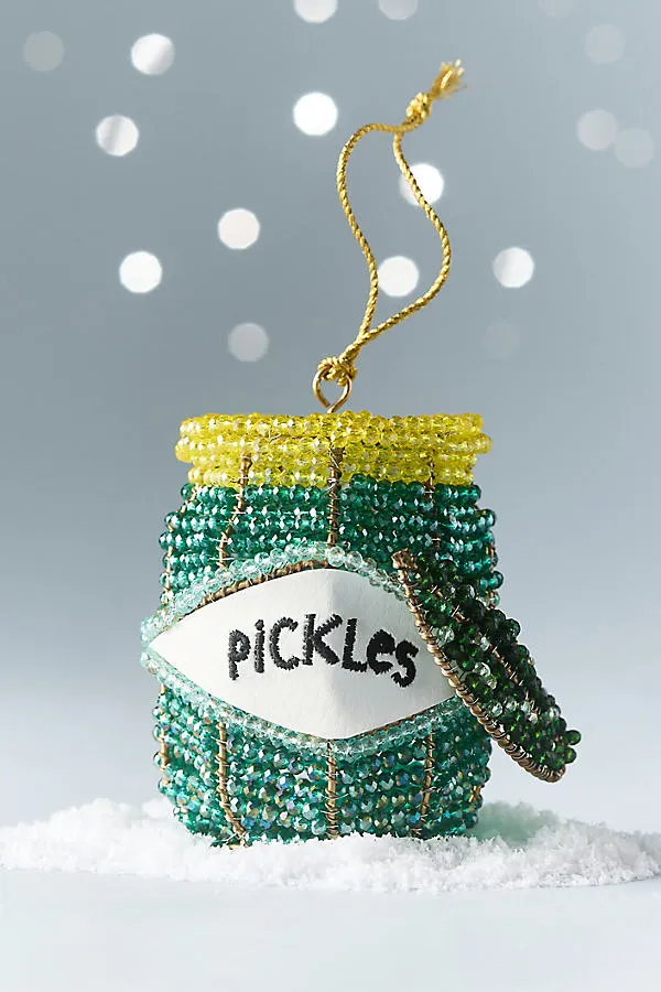 Beaded Ornament Set - Green by Anthropologie