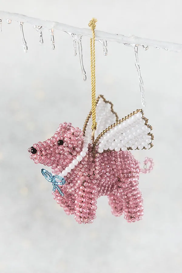 Beaded Ornament Set - Pink by Anthropologie