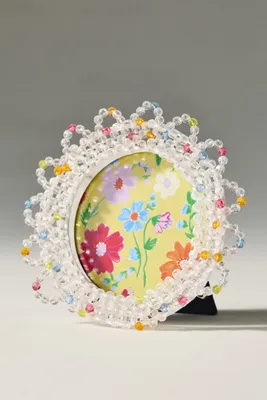 Beaded Picture Frame - Clear, Plastic by Anthropologie, alternate view