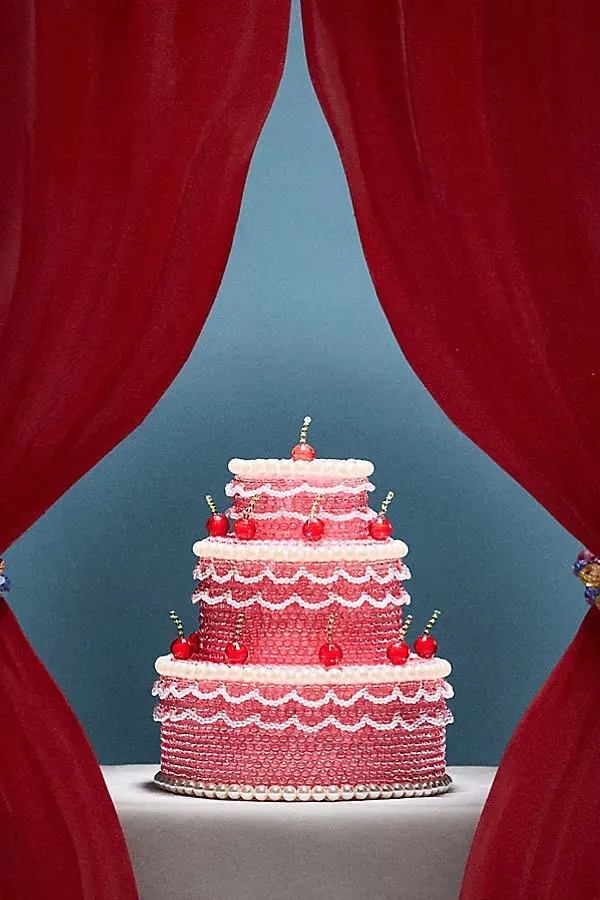 Susan Alexandra Beaded Cake Mantel Piece - Pink by Anthropologie, alternate view