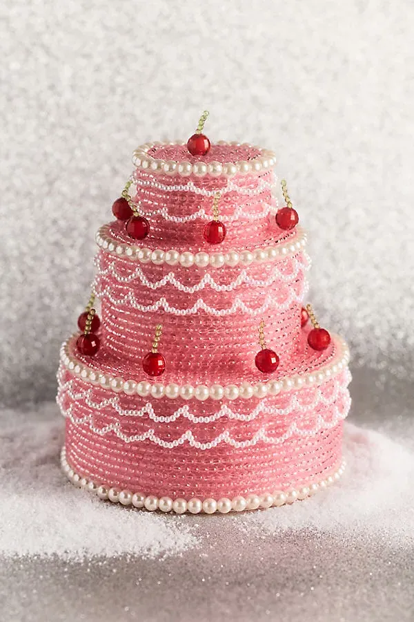 Susan Alexandra Beaded Cake Mantel Piece - Pink by Anthropologie