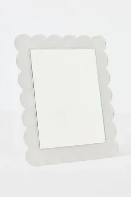 Scalloped Rectangle Wall & Tabletop Mirror - White, Acrylic product