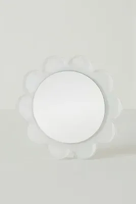 Scalloped Round Vanity Mirror - White, Acrylic product