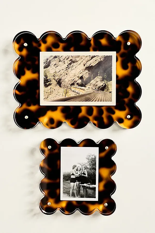 Tart by Taylor Acrylic Scalloped Picture Frame - Brown by Anthropologie