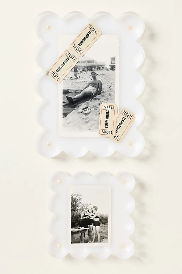 Tart by Taylor Acrylic Scalloped Picture Frame - White by Anthropologie
