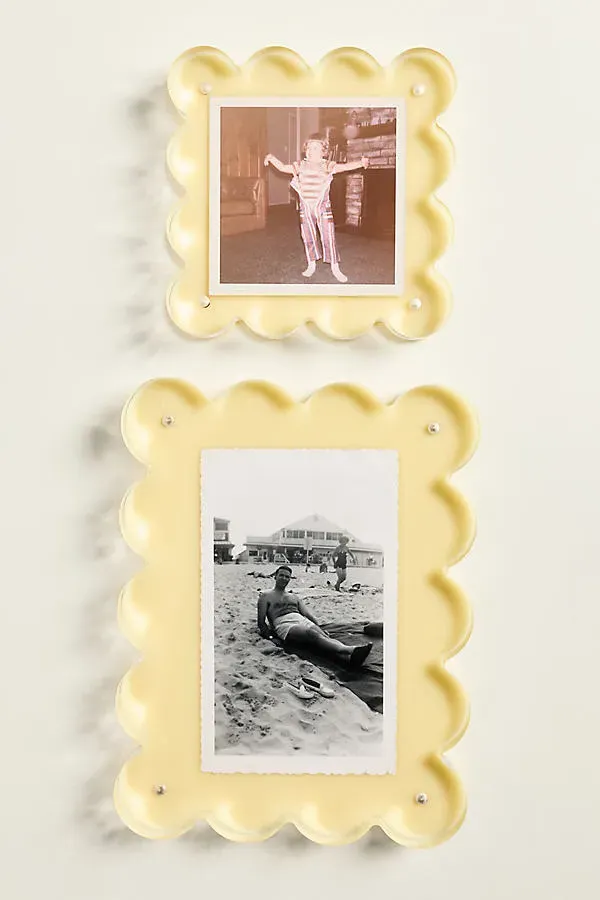 Tart by Taylor Acrylic Scalloped Picture Frame - Yellow by Anthropologie