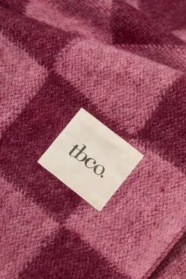 Checkerboard Throw Blanket - Pink, Wool-Blend alternate view