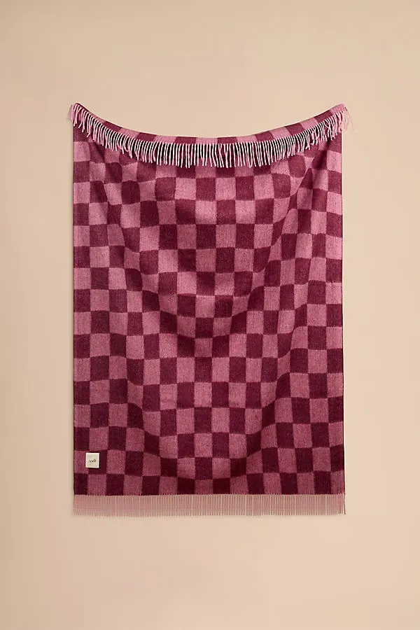 Checkerboard Throw Blanket - Pink, Wool-Blend product