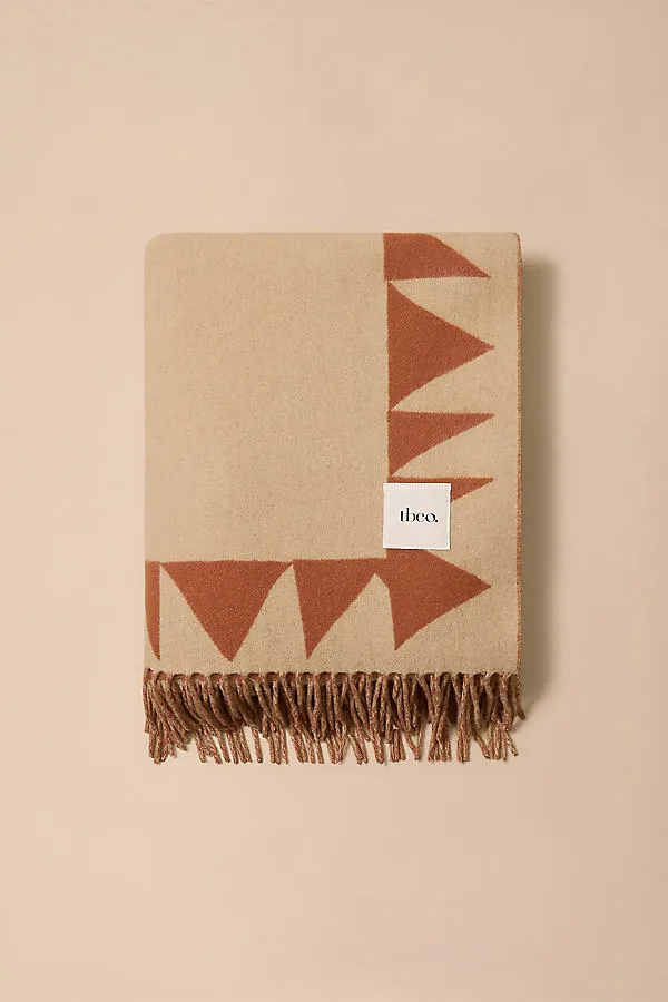 Lambswool Jacquard Throw Blanket - Pink alternate view