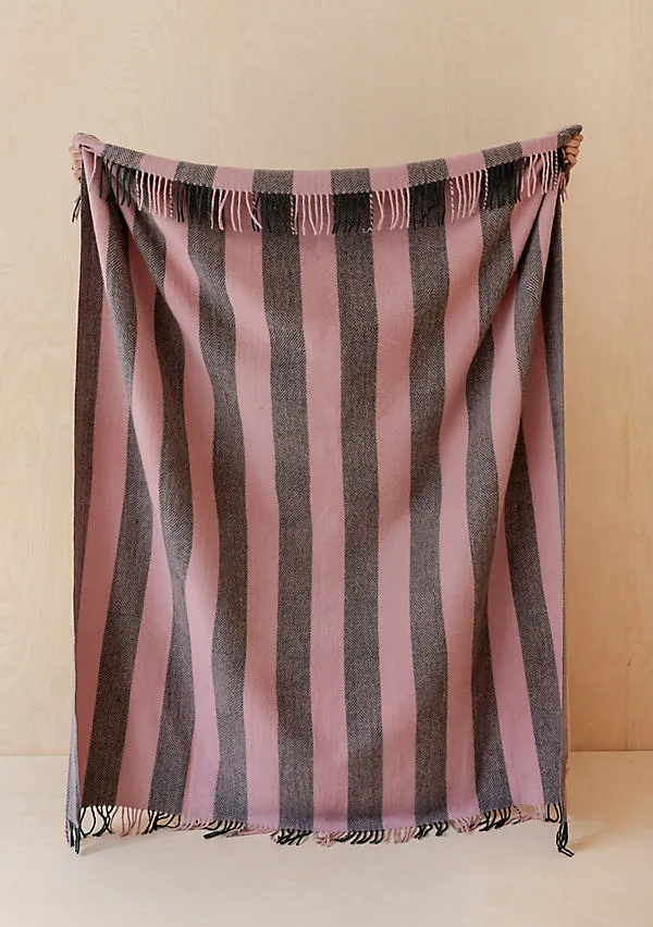 Recycled Wool Stripe Throw Blanket - Blue, Wool Blend product