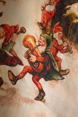 Terrain Christmas Gnomes Dish Towel - Linen by Anthropologie, alternate view