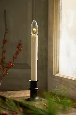 Adjustable Window LED Taper Candle with Timer - Black, Plastic product