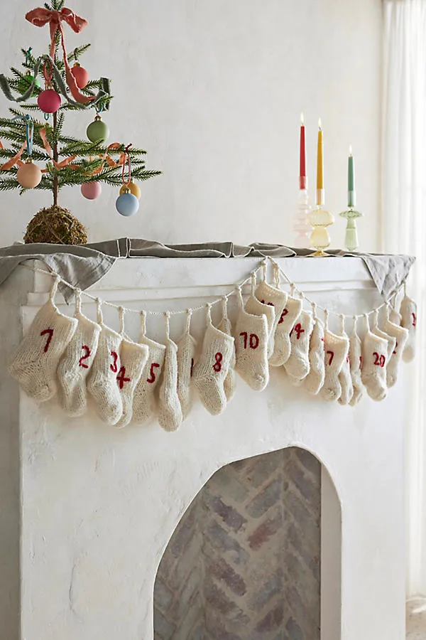 Advent Stocking Garland - Wool by Anthropologie