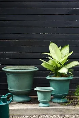 Aeros Ceramic Urn - Green by Anthropologie, alternate view