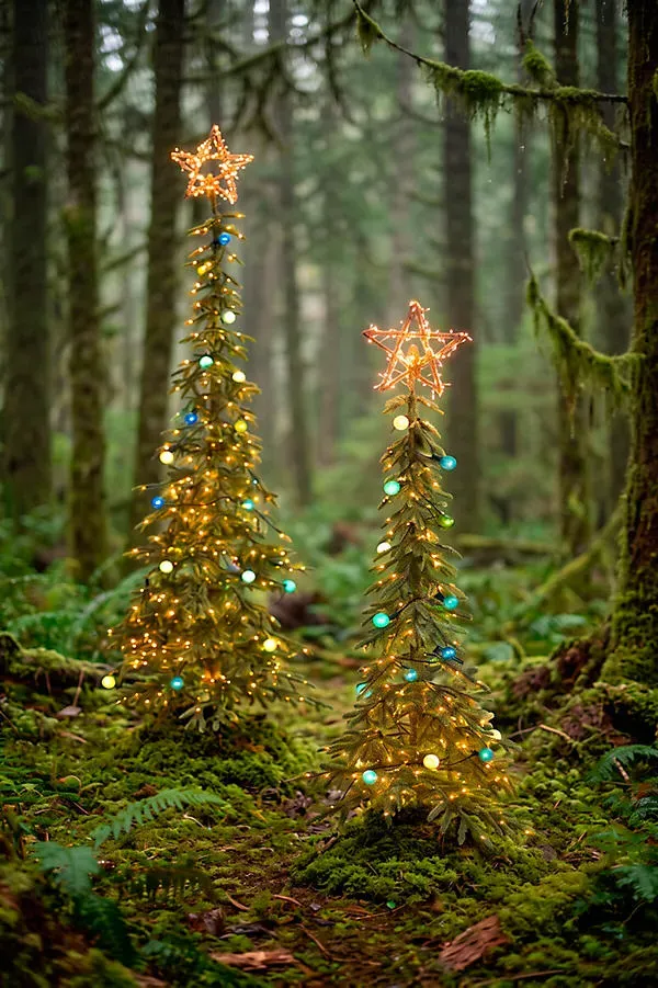 Alpine Fir XS Artificial Pre-Lit Christmas Tree - Green by Anthropologie