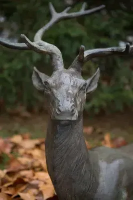 Alpine Iron Stag Resting Statue - Cast Iron product
