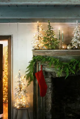 Alpine Mini Pre-Lit Artificial Fir Tree Small - Green by Anthropologie, alternate view