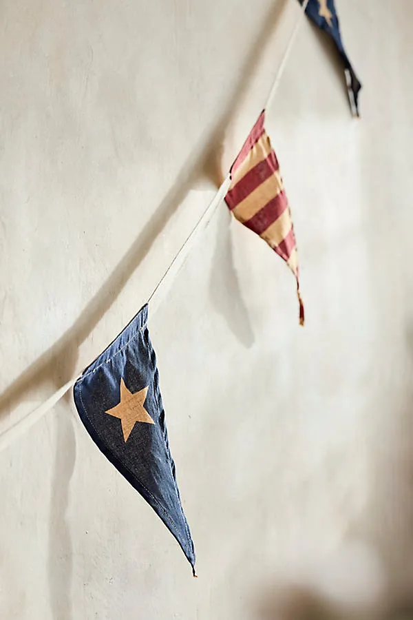 Americana Pennants Cotton Garland - Stars and Stripes product