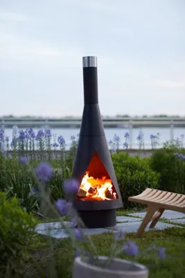 Angled Obelisk Small Chiminea - Weathering Steel product