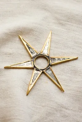 Antique Mirrored Star Candle Cuff - Gold, Brass by Anthropologie, alternate view