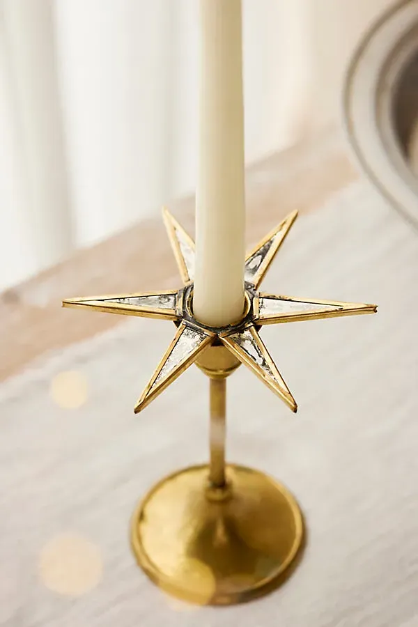 Antique Mirrored Star Candle Cuff - Gold, Brass by Anthropologie
