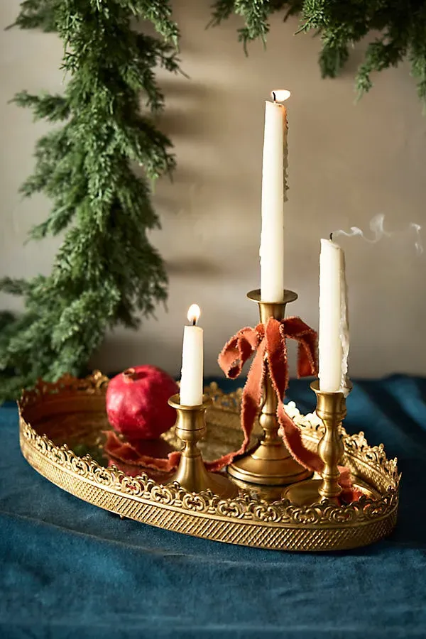 Antique Mirrored Tray - Gold, Brass by Anthropologie