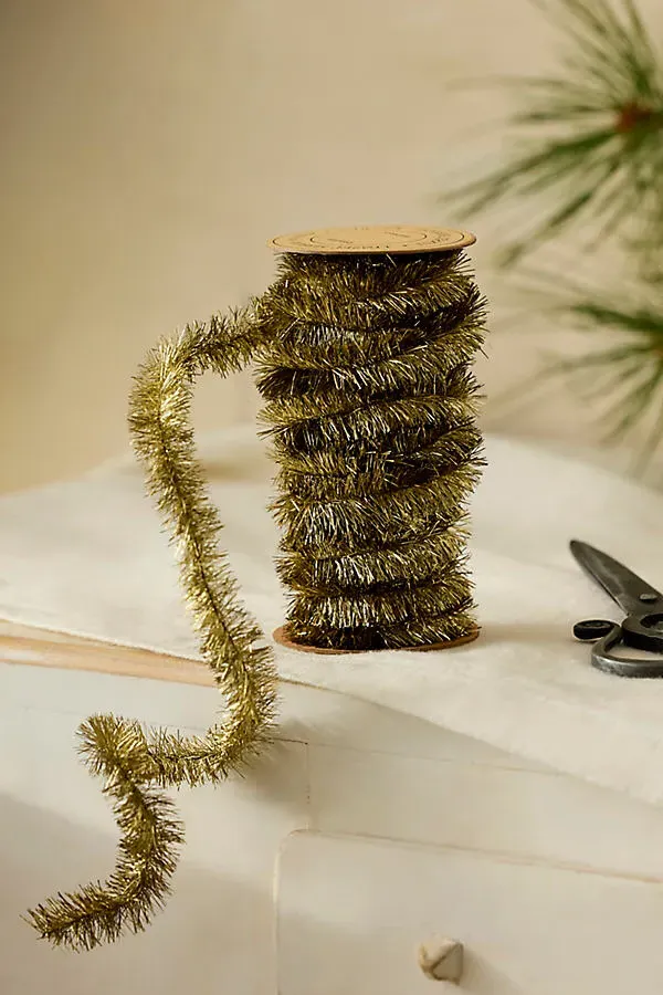 Antique Silver Tinsel Ribbon - Gold by Anthropologie