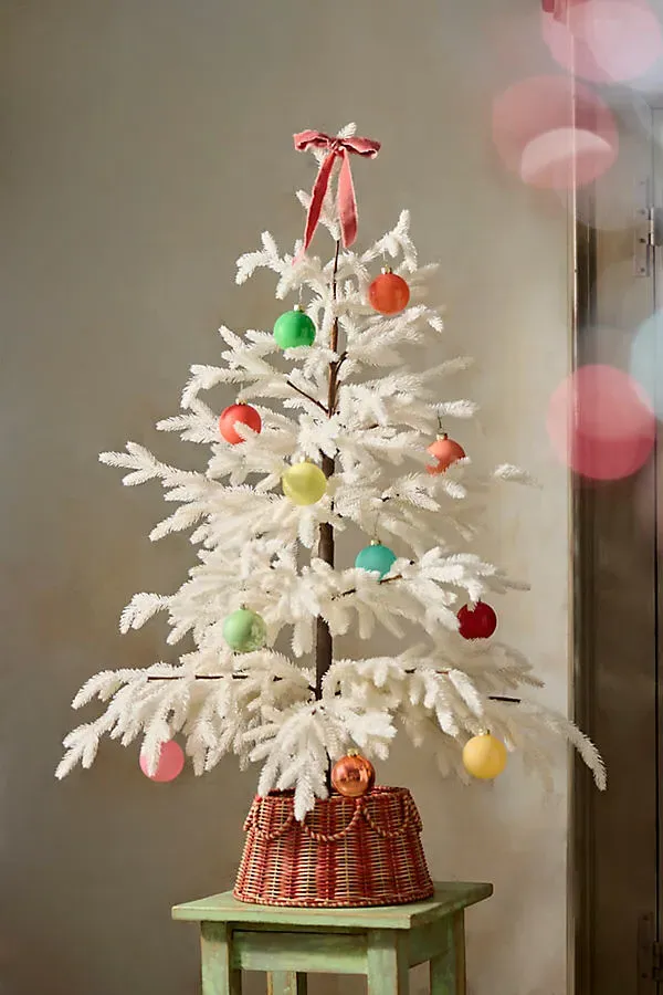 Artificial Potted Fir Tree 4' - White, Plastic by Anthropologie
