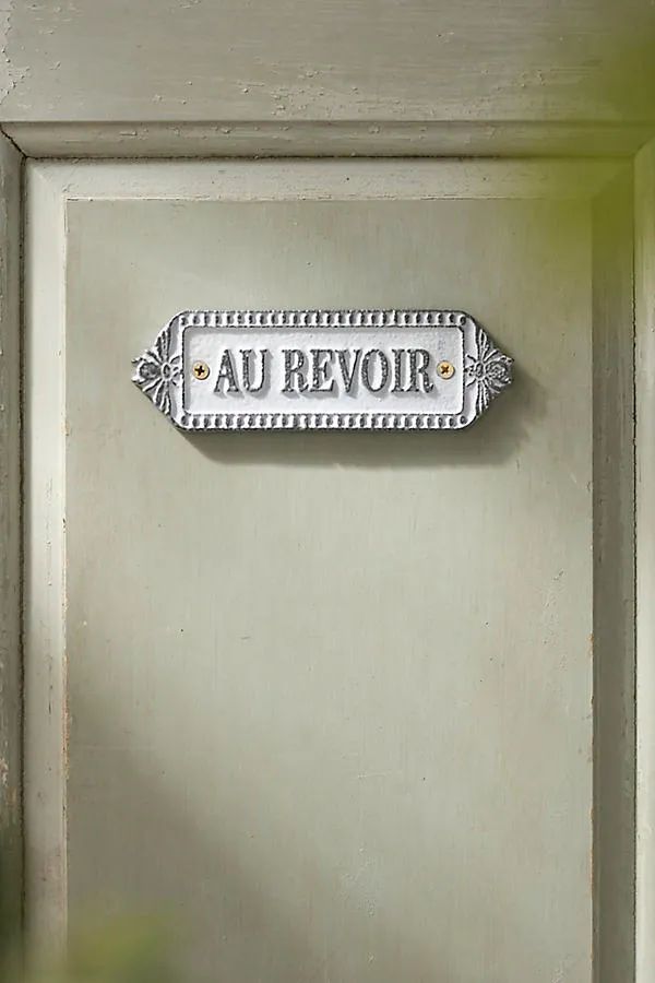 Au Revoir Iron Sign - White product