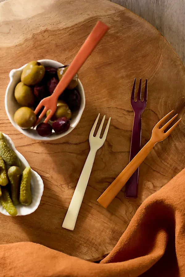 Autumn Enamel Appetizer Forks Set of 4 by Anthropologie