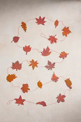 Autumn Leaves Paper Garland - Recycled Paper by Anthropologie, alternate view
