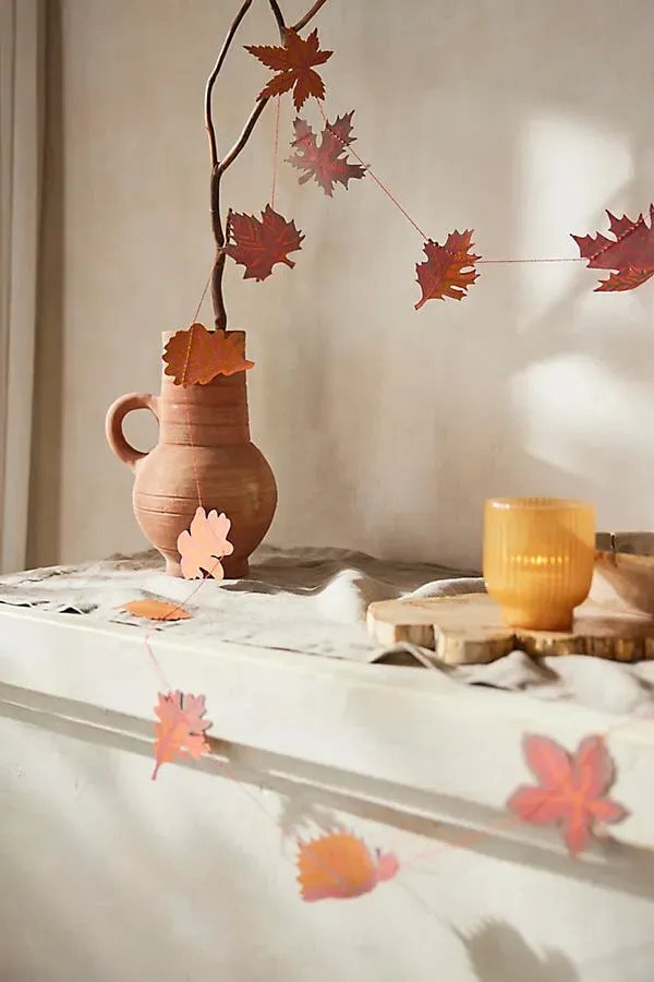 Autumn Leaves Paper Garland - Recycled Paper by Anthropologie