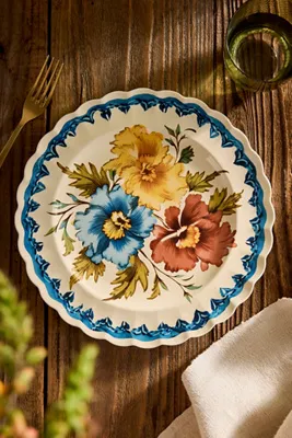 Autumnal Floral Stoneware Dinner Plate - Yellow by Anthropologie, image 2