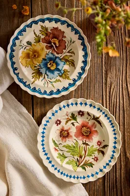 Autumnal Floral Stoneware Side Plate - Pink by Anthropologie, image 2