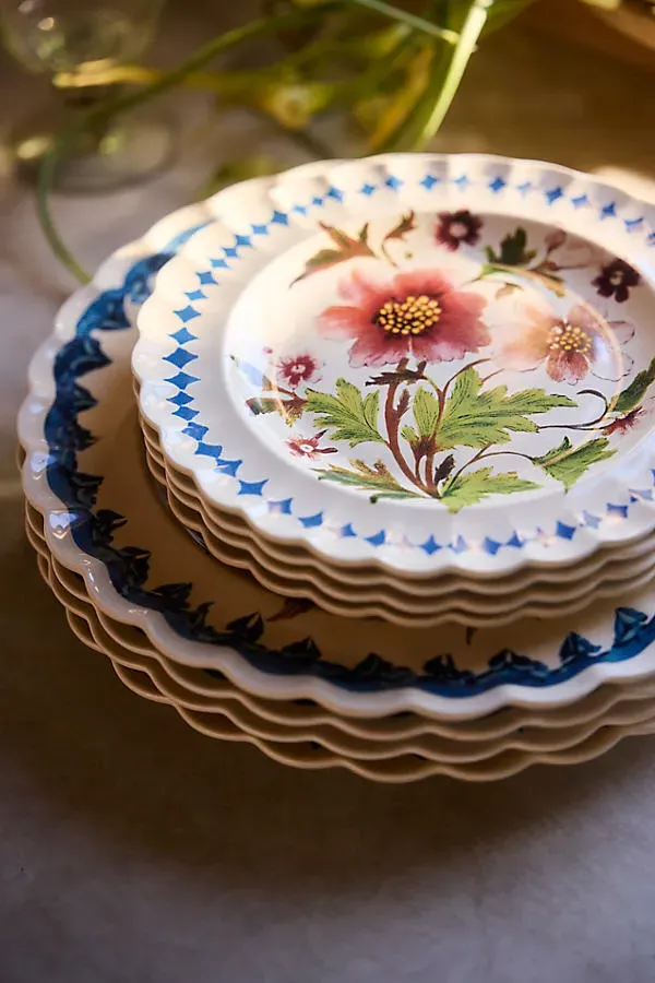 Autumnal Floral Stoneware Side Plate - Pink by Anthropologie