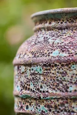 Barnacle Banded Olive Jar Planter - Green product