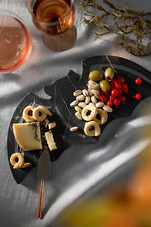 Bat Shaped Marble Serving Board - Black by Anthropologie