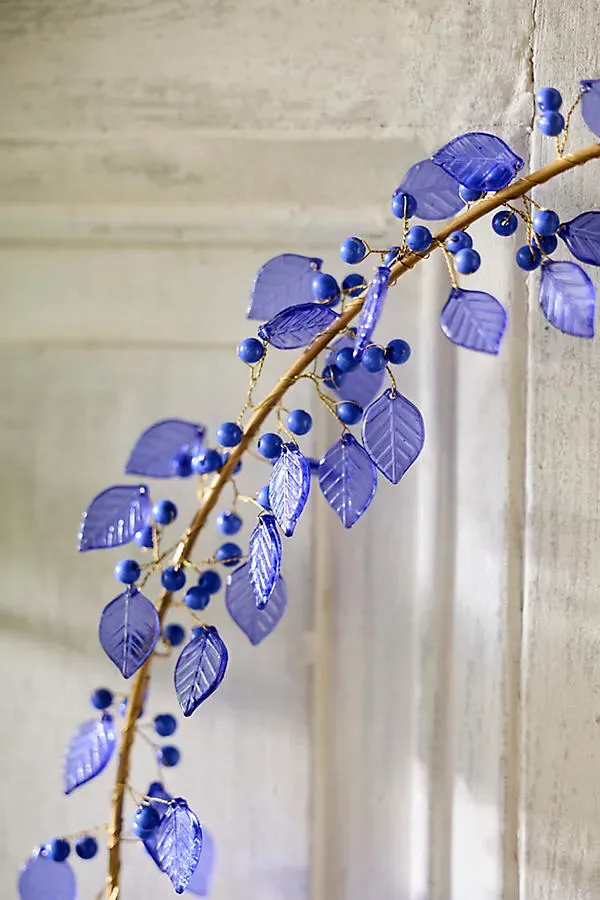 Beaded Blue Leaves Circlet Wreath - Acrylic product
