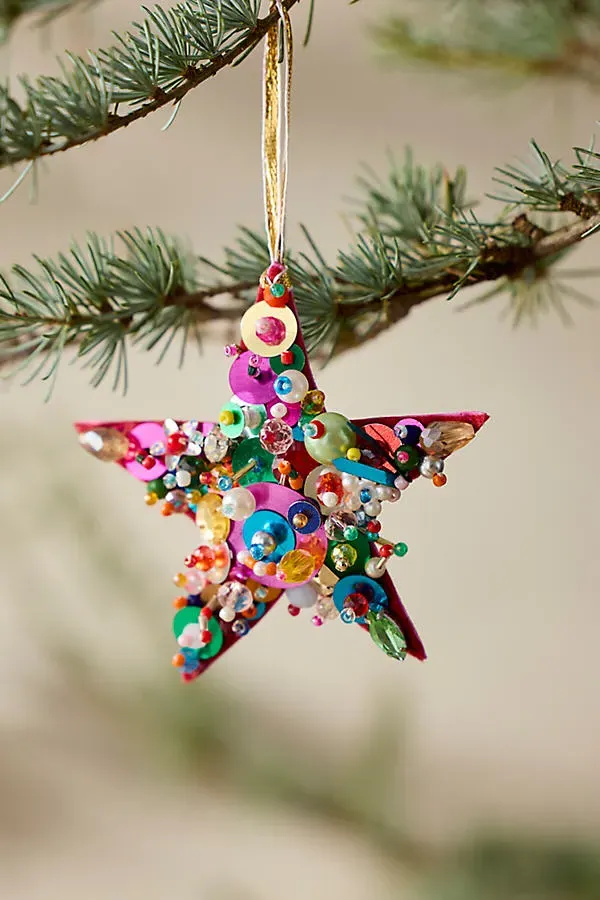 Beaded Star Ornament - Multicolor by Anthropologie