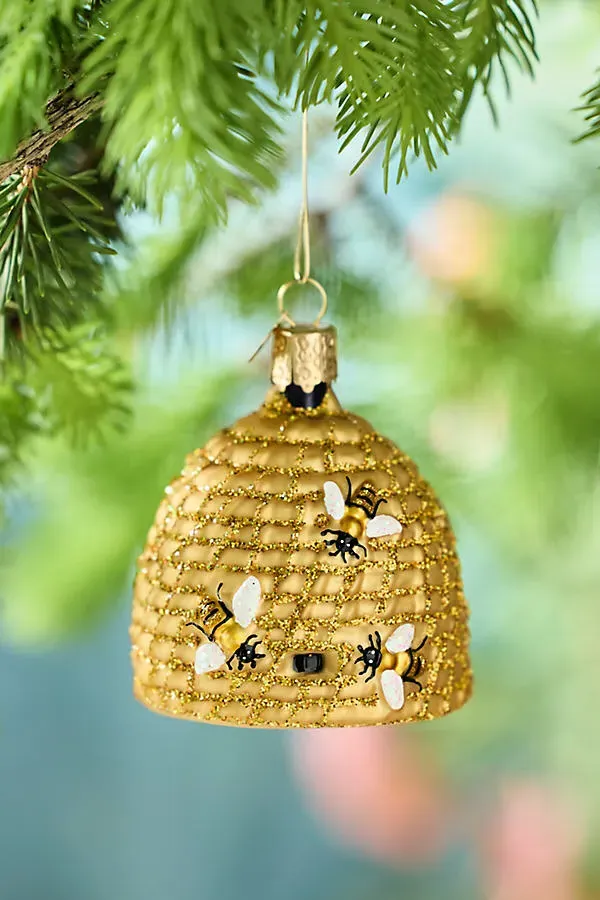 Beehive Glass Ornament - Gold by Anthropologie
