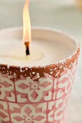 Block Print Citronella Candle - Coral, Soy Wax product