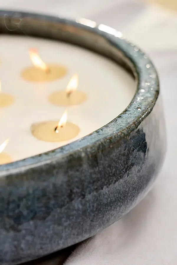 Blue Cement Bowl Citronella Candle - Blue, Concrete product