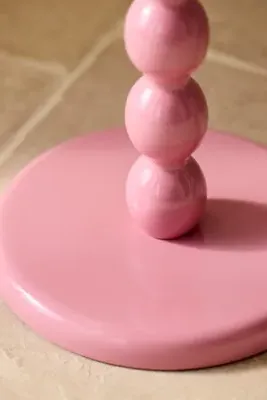 Bobbin Pedestal Side Table - Pink, Lacquered Wood product
