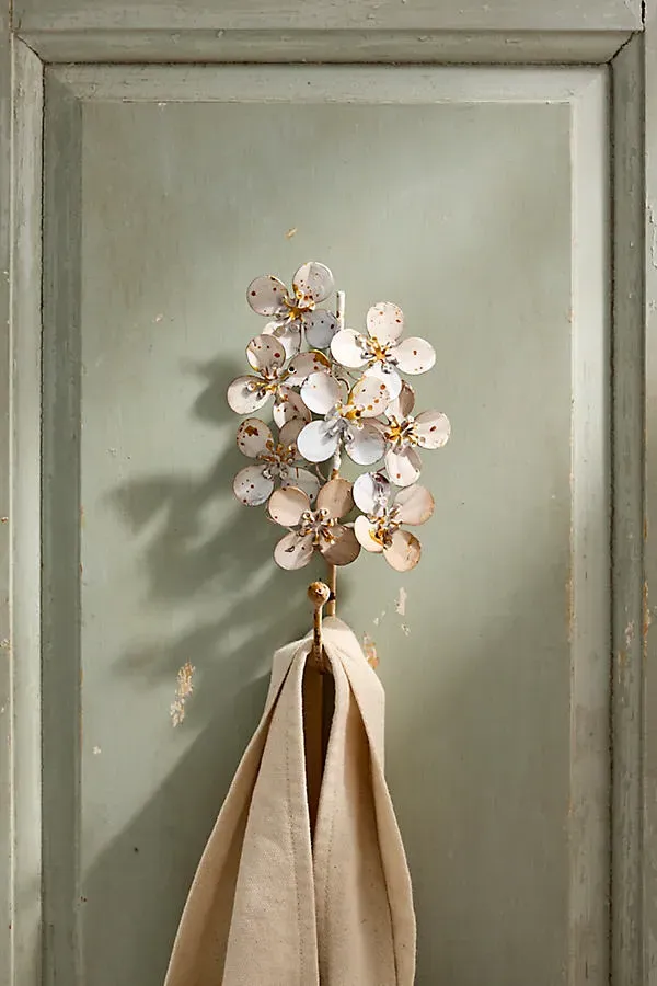 Botanical Iron Hook - White by Anthropologie