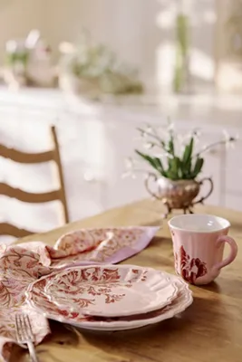 Botanical Silhouette Glazed Earthenware Mug - Pink by Anthropologie, image 2